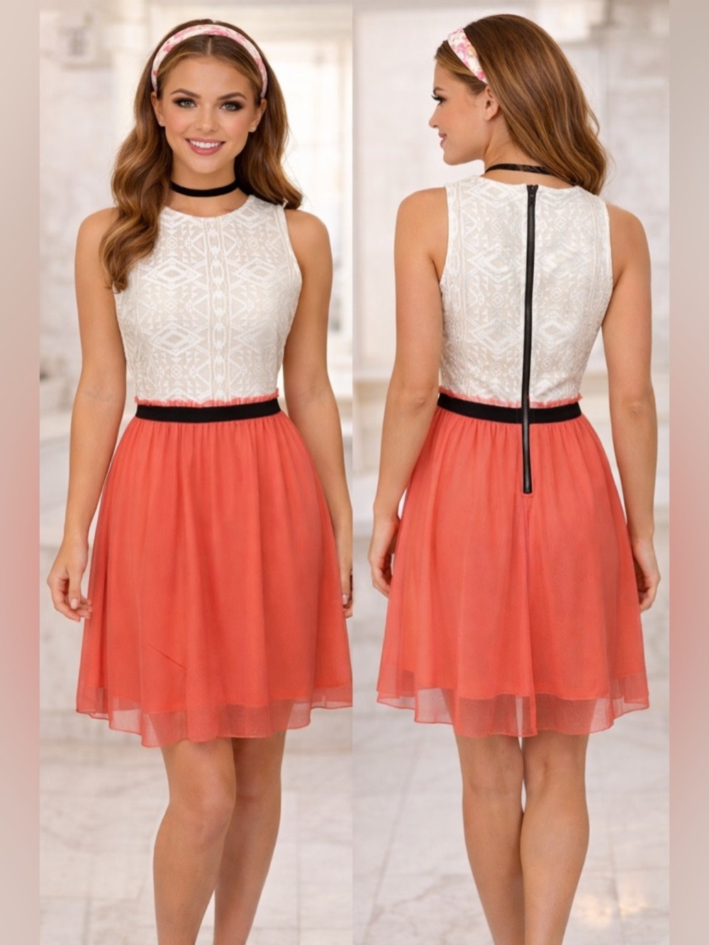 🌸 Speckles Lace & Taffeta Fit & Flare Dress | Size 9 (Juniors) | Like New 💅